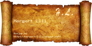 Hergert Lili névjegykártya